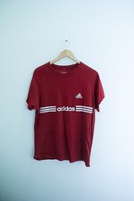Vintage Adidas big logo graphics medium red tshirt| SKU 2557