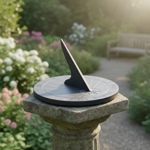 Handcrafted gray slate - slate, sundial