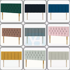 Plush Fabric Extra Padded Lined/ Chesterfield Headboard Dewan Bedroom Furniture