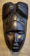 Large Solid Ebony Mask of African Tribeswomen. Africa.
