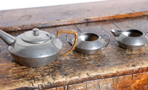 Liberty tudric pewter tea set - tudric,