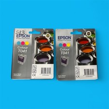 2x Epson Ink Cartridge T041 Coloured for Stylus C62/CX3200