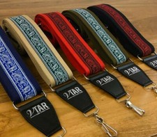 Handmade Blue Irish Celtic Banjo Strap Collection -Vtar Vegan Guitar Straps
