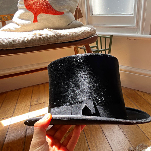 Vintage black suede leather - suede,