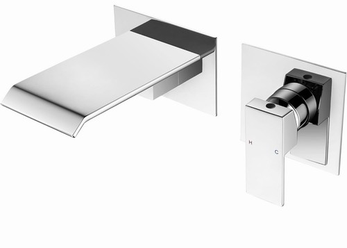 Wall mounted bath - wall, chrome