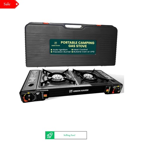 Double burner camping stove - burner,