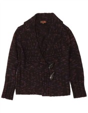 TIVOLI Womens Cardigan Sweater UK 14 Medium Black Flecked Wool MA22