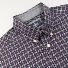 HACKETT Check Shirt M Medium Blue and Red Slim Fit