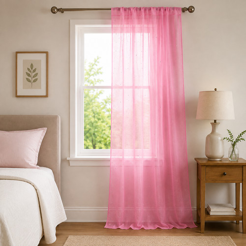 Pink sparkling sequin - sequin, voile