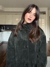 Zara 100% Leather Suede Jacket