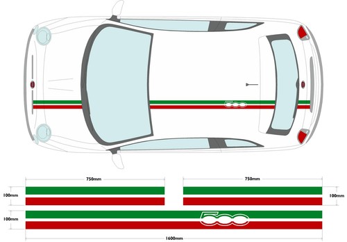 Fiat 500 italian flag - fiat,