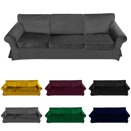 Velvet seater sofa - 3,