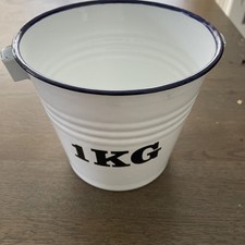 Brand new!! Enamel White & blue Bucket