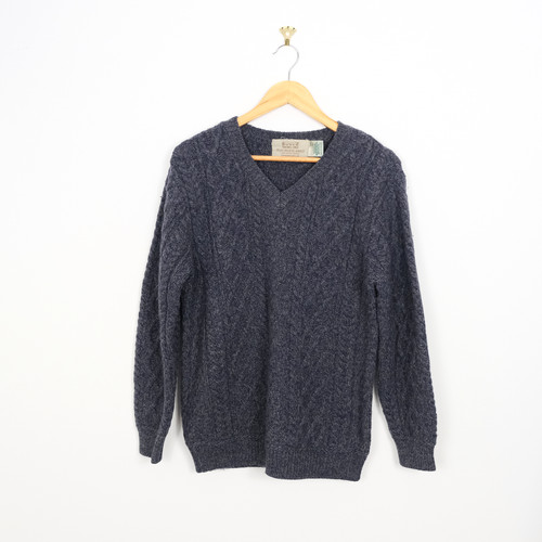 Aran knitted wool sweater - knitted,
