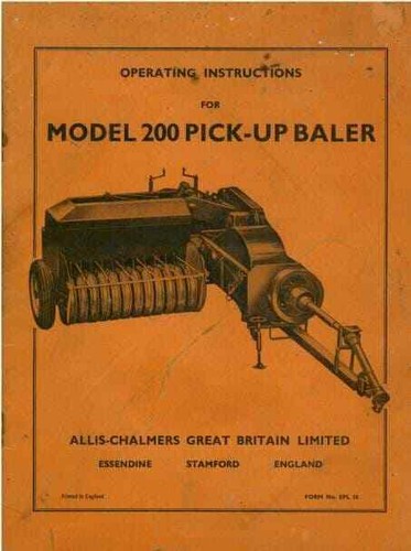 Allis chalmers baler 200 pick - chalmers,