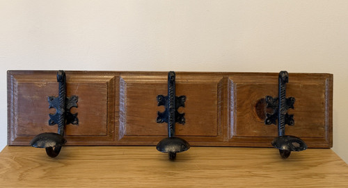 Vintage triple coat hook rack - coat,