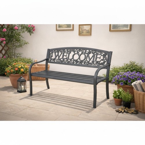 Welcome garden bench - welcome,