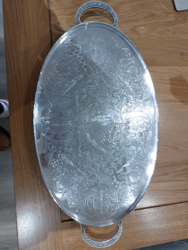 Vintage silver plated footed - silver,