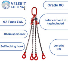 6mtr x4 leg G80 10mm Lifting