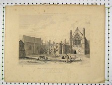 Old Antique Print 1828 View