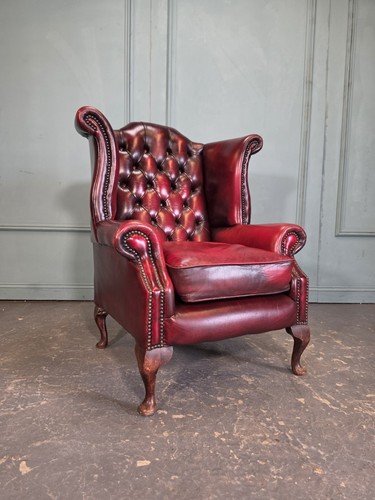 Oxblood red leather - oxblood, queen