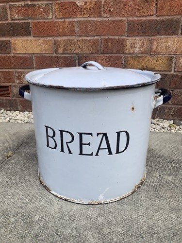 Vintage large round enamel - round,