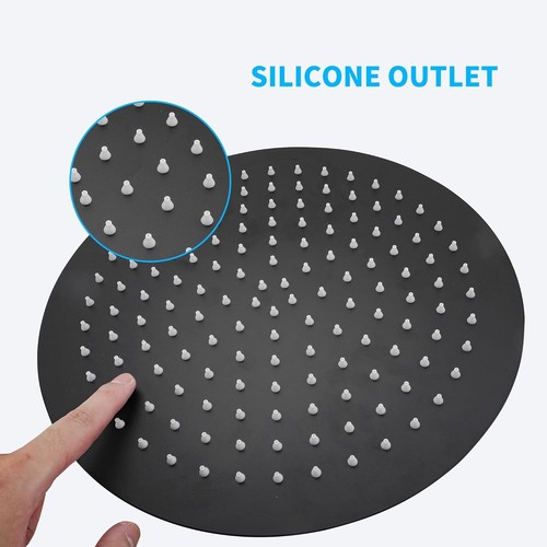 Inch black rain shower head - 12,