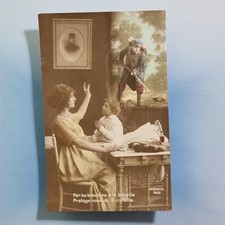 WW1 Patriotic Sweetheart Soldier Bayonet Postcard C1916 Brave Baby