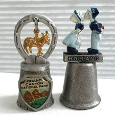 2 Vintage Pewter Souvenir
