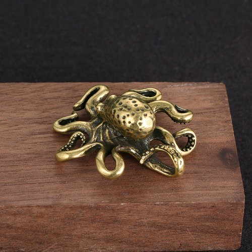 Solid brass octopus - solid, miniature