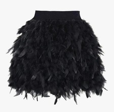 Black Feather Skirt For