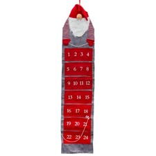 Santa Gnome Christmas Advent Calendar | Fabric 24-Pocket Hanging Gonk Calendar
