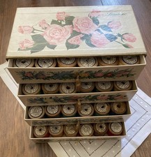72 Vintage Sylko Wooden Cotton Reels in Box