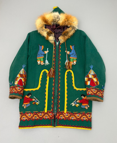 Vintage green wool parka coat - vintage,