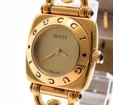 Vintage [EXC+5] GUCCI 6300L Horsebit Gold Dial Ladies Quartz Watch From JAPAN