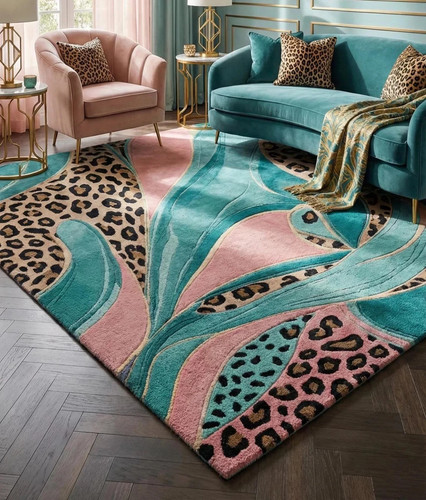 Leopard hand tufted area - leopard,