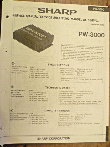 Sharp 3000 power - pw-3000,