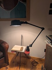 Gorgeous Jielde Lak Lamp 2 Arm Exceptional Condition Fresnel Lens Plus Vise