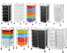 4 /5 /6 DRAWER COLOURFUL MOBILE STORAGE SOLUTION TROLLEY ON WHEELS SALON OFFICE