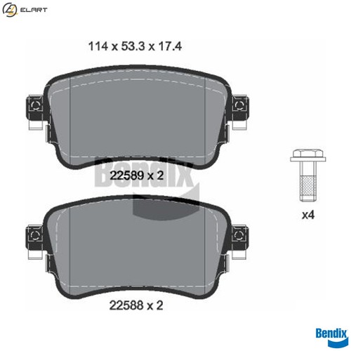 Brake pad set - set, disc