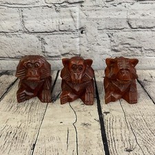 8cm Tall Wooden 3 Wise Monkeys