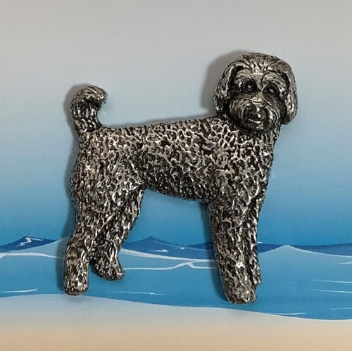 Labradoodle silver pewter - silver, pin