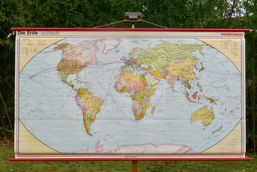 Vintage school wall map - school,