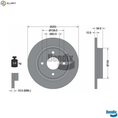 Brake disc bds1563 for - disc,