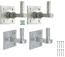Heavy Duty 19mm 4" Square Hook on Plates Galvanised Gate Pins Plates