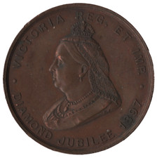 1897 GB Victoria Diamond Jubilee Medal Edinburgh Castle Free Museum By J.Pinches