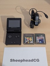 Gameboy Advance SP GBA Black Console Fully Tested + 2 Games & Charger