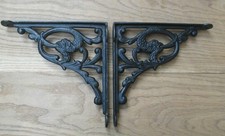 Rustic iron shelf brackets shelving vintage old style fancy decorative pair