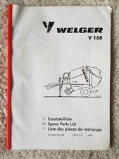 WELGER V160 ROUND BALER PARTS CATALOGUE 