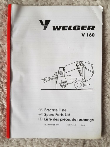 Welger v160 round - round, parts